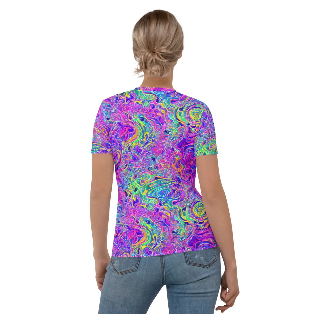 Kaleido Fever on Women's Crew Neck T-Shirt — Back