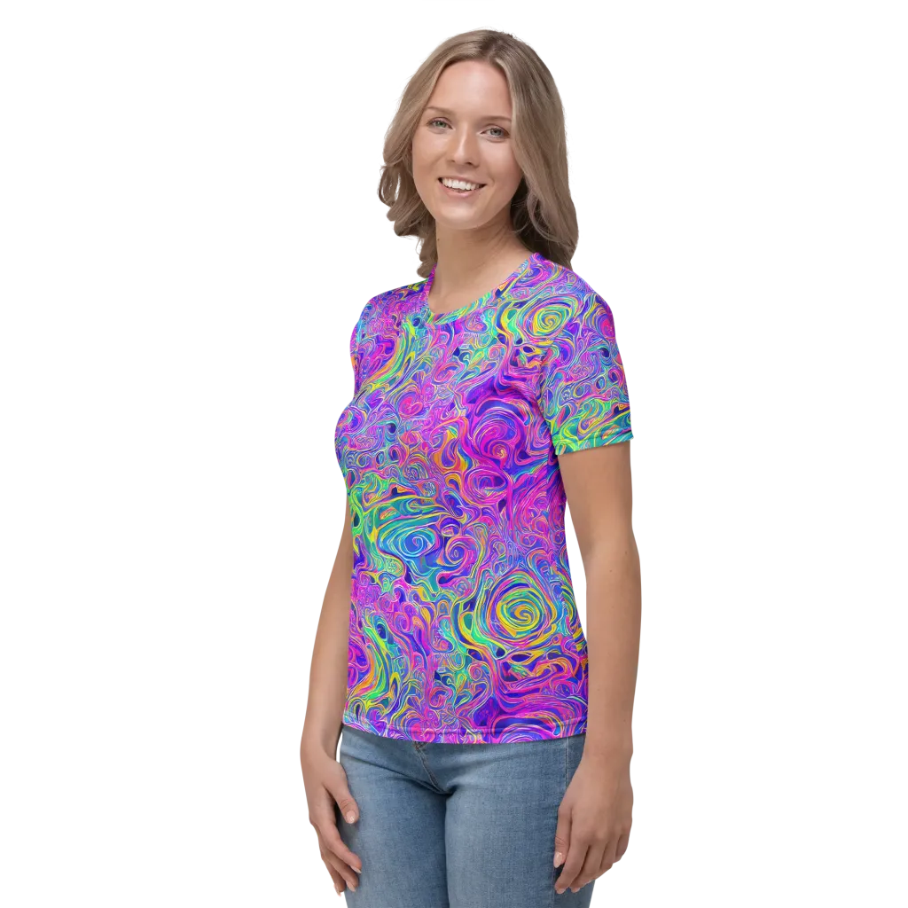 Kaleido Fever on Women's Crew Neck T-Shirt — Left