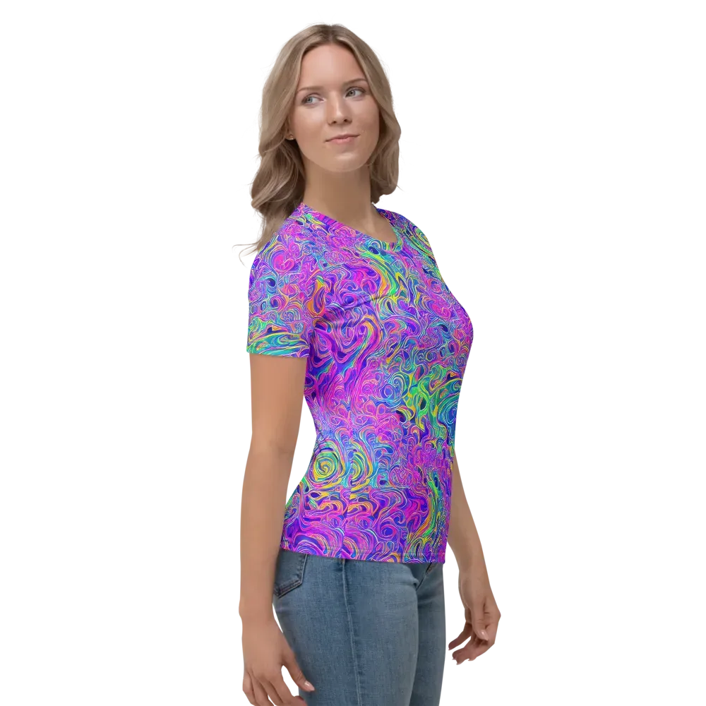 Kaleido Fever on Women's Crew Neck T-Shirt — Right
