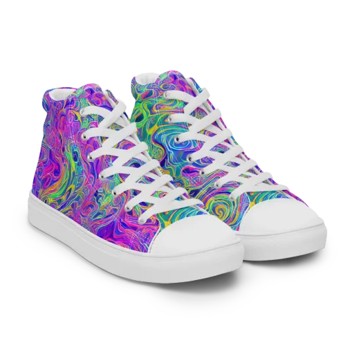 Kaleido Fever on a Women's High Top Canvas Shoes