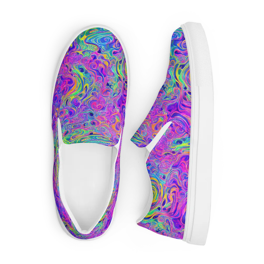 Kaleido Fever on Men's Slip-On Canvas Shoes — Front