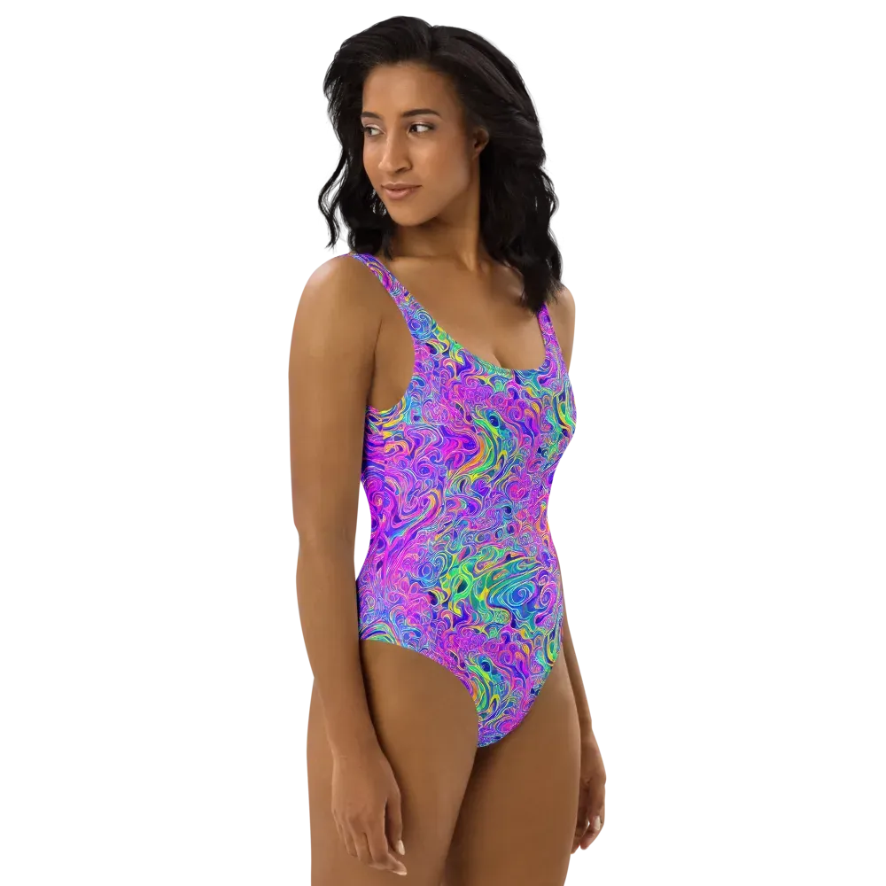 Kaleido Fever on One-Piece Swimsuit — Right