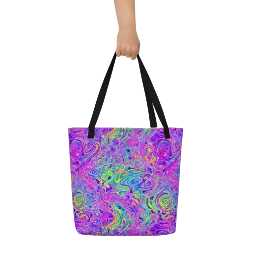 Kaleido Fever on a Large Tote Bag W/ Pocket