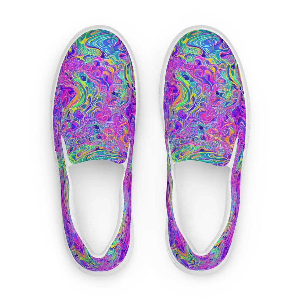 Kaleido Fever on Women's Slip-On Canvas Shoes — Front