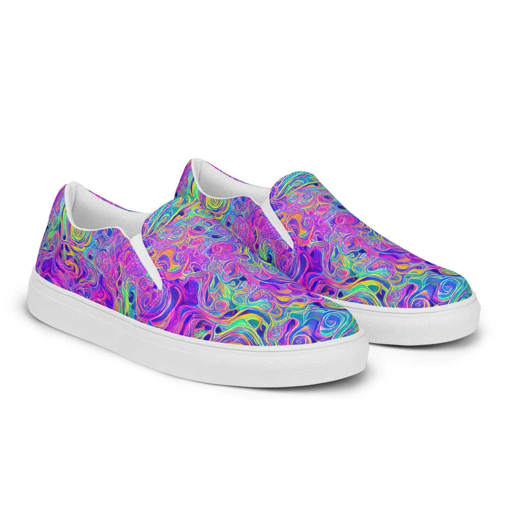 Kaleido Fever on Women's Slip-On Canvas Shoes — Right Front