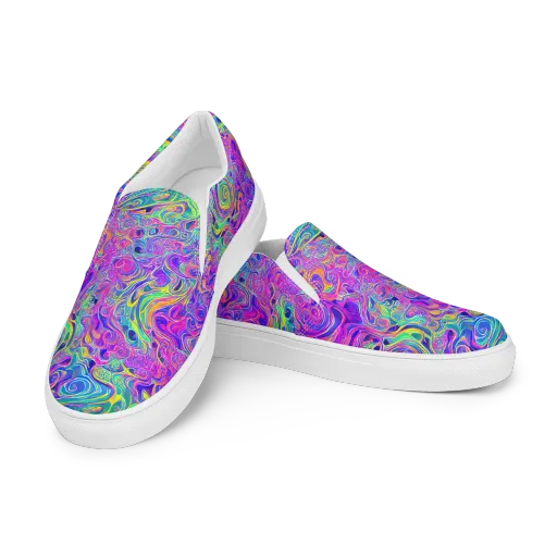 Kaleido Fever on a Women's Slip-On Canvas Shoes