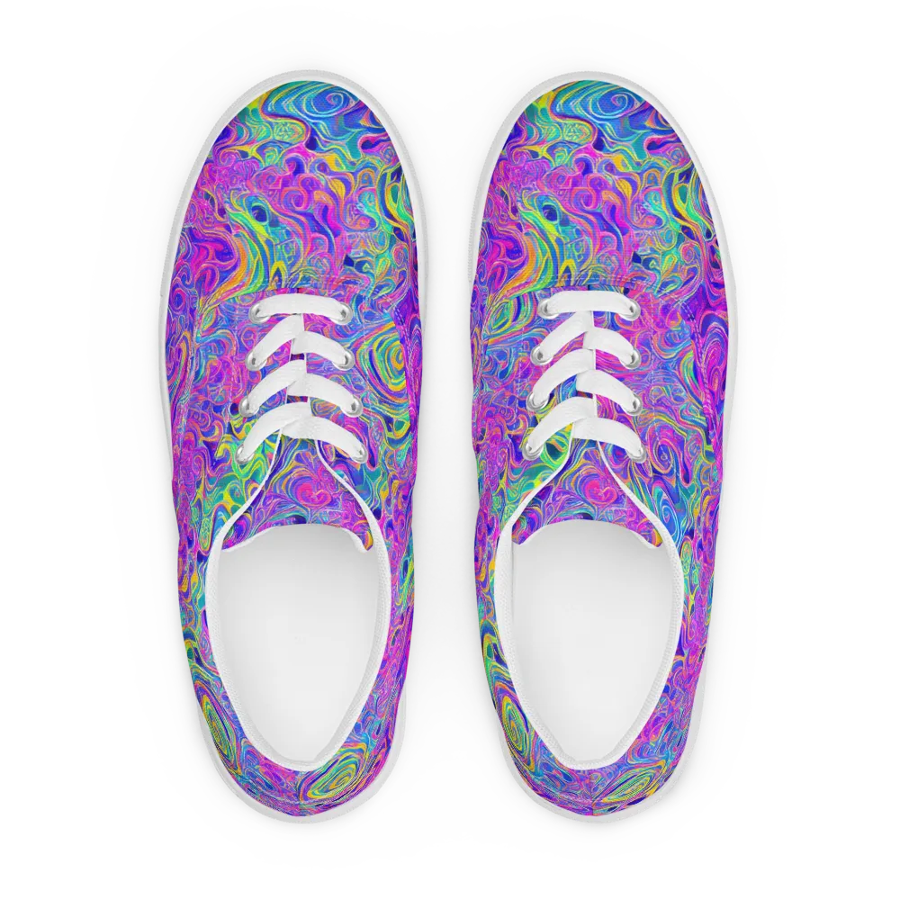 Kaleido Fever on Men's Lace-Up Canvas Shoes — Front
