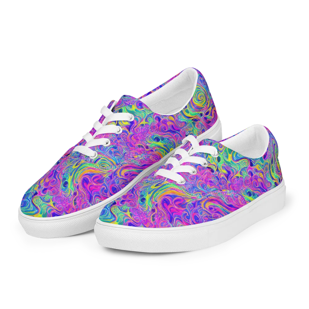 Kaleido Fever on Men's Lace-Up Canvas Shoes — Left Front