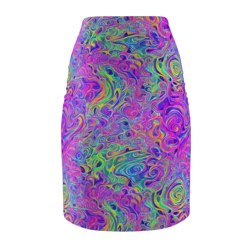 Kaleido Fever on Pencil Skirt — Back