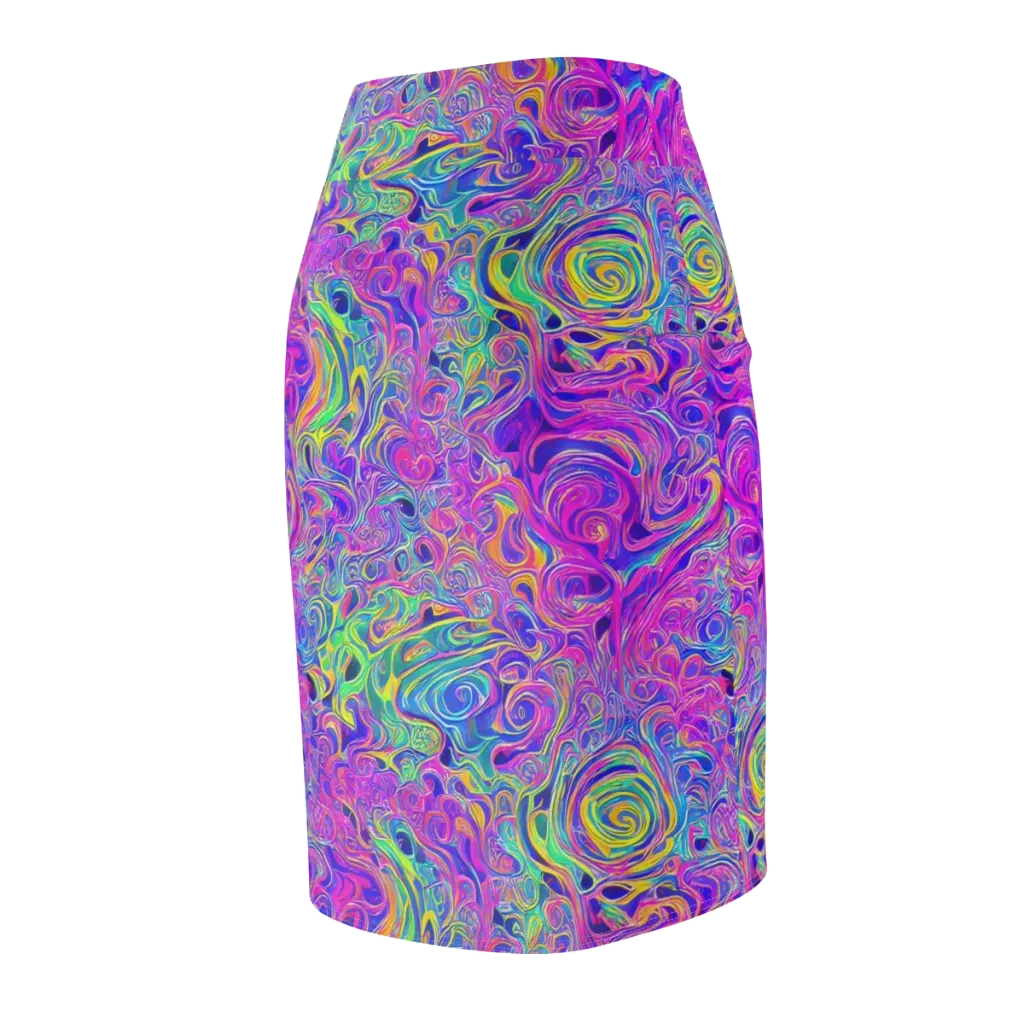 Kaleido Fever on Pencil Skirt — Back Side