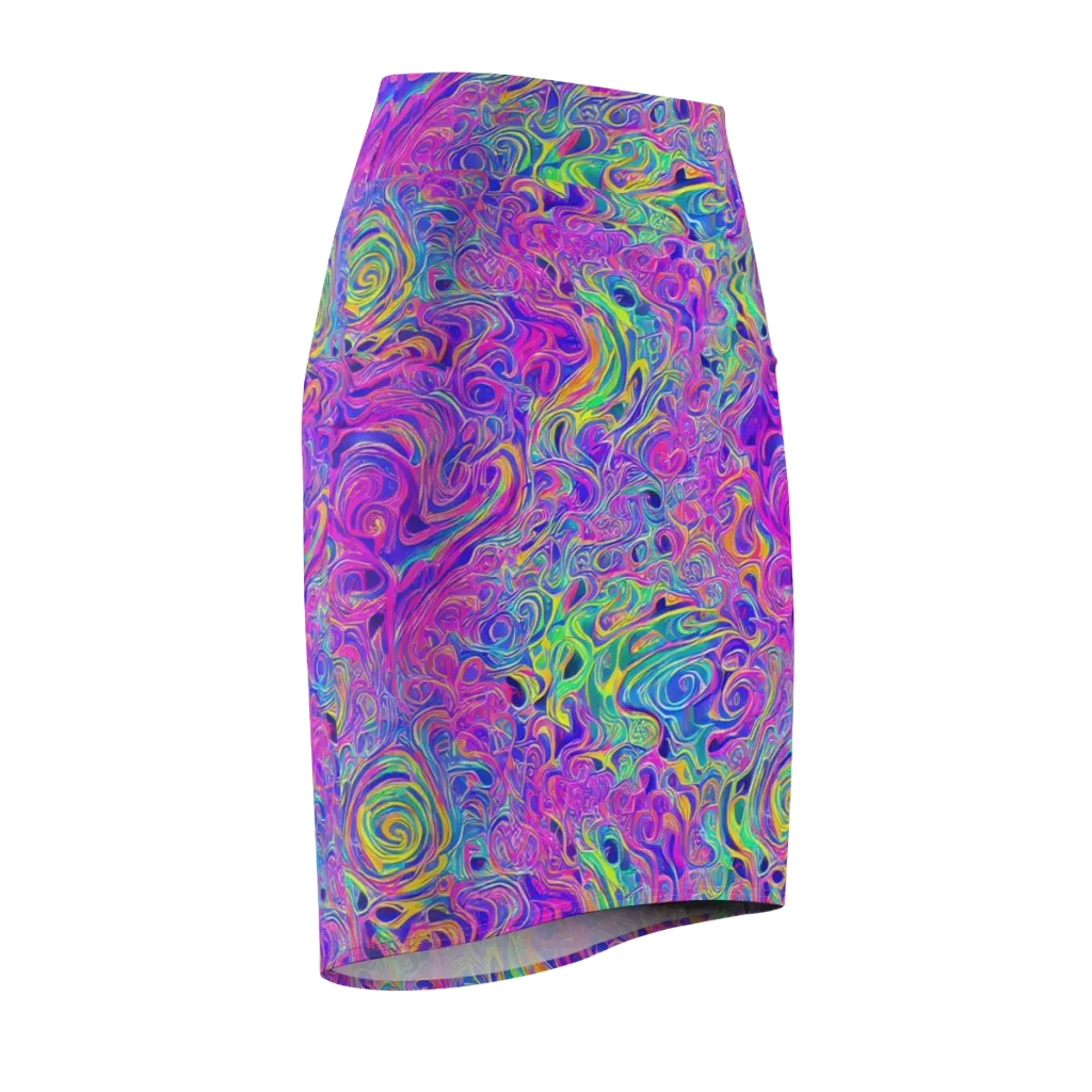 Kaleido Fever on Pencil Skirt — Front Side