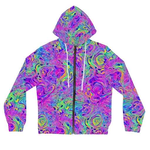 Kaleido Fever on a Women's Full-Zip Hoodie