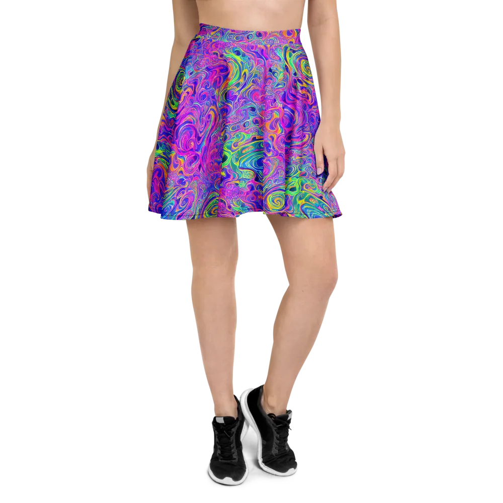 Kaleido Fever on Skater Skirt — Front