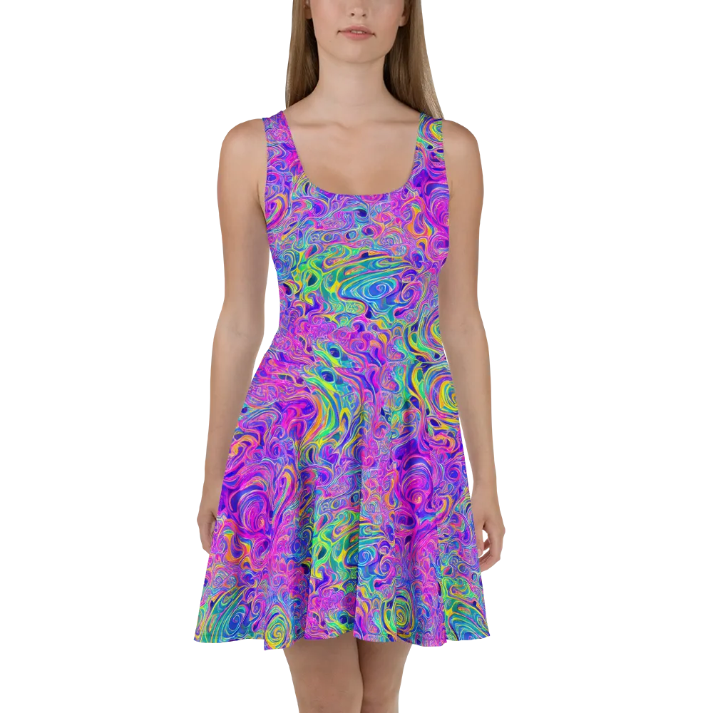 Kaleido Fever on Skater Dress — Front