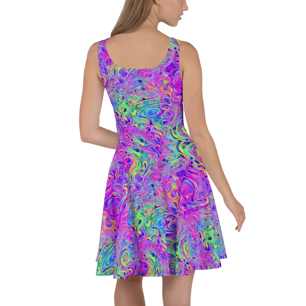 Kaleido Fever on Skater Dress — Back