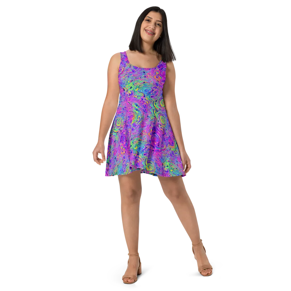 Kaleido Fever on Skater Dress — Front