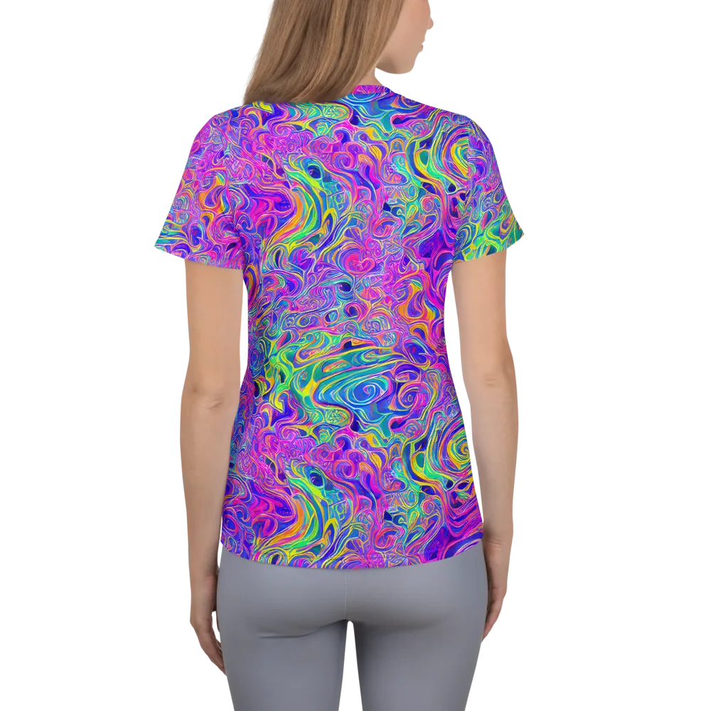 Kaleido Fever on Women's Athletic T-Shirt — Back
