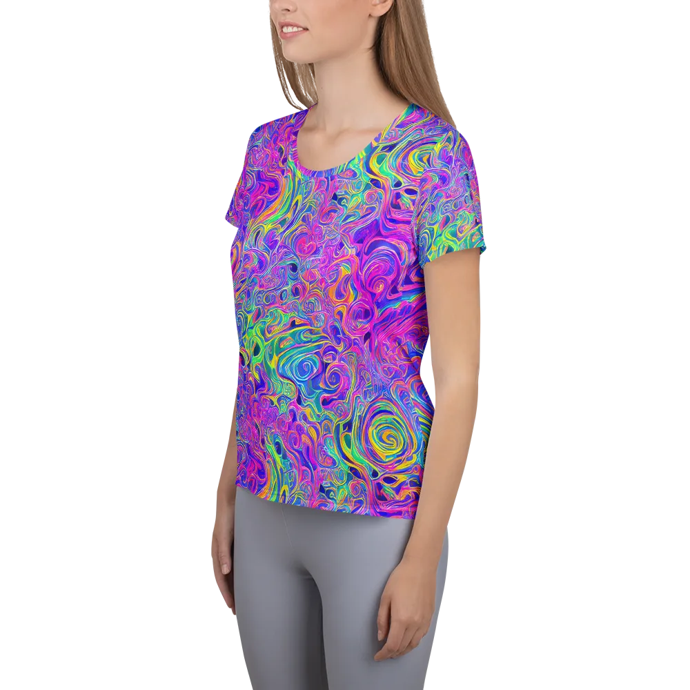 Kaleido Fever on Women's Athletic T-Shirt — Left