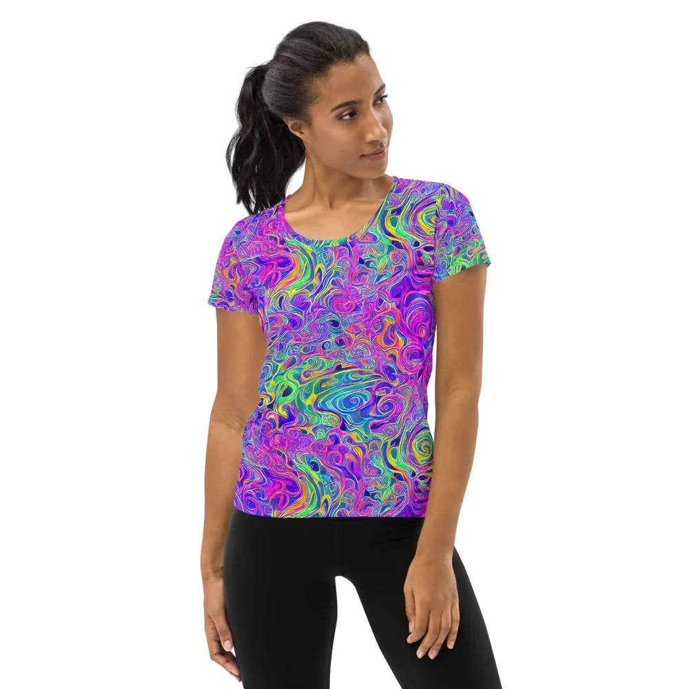 Kaleido Fever on Women's Athletic T-Shirt — Front