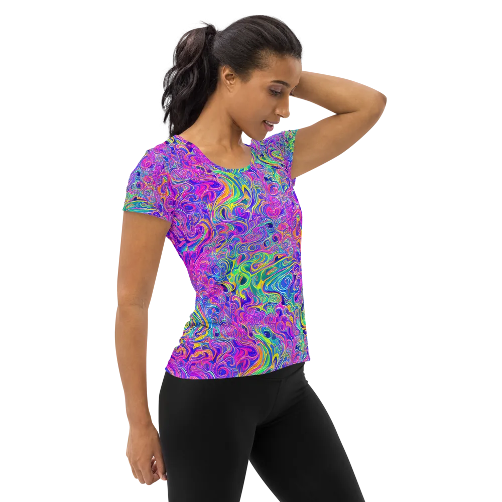 Kaleido Fever on Women's Athletic T-Shirt — Right