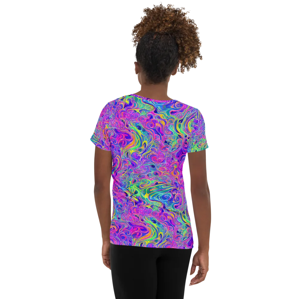 Kaleido Fever on Women's Athletic T-Shirt — Back