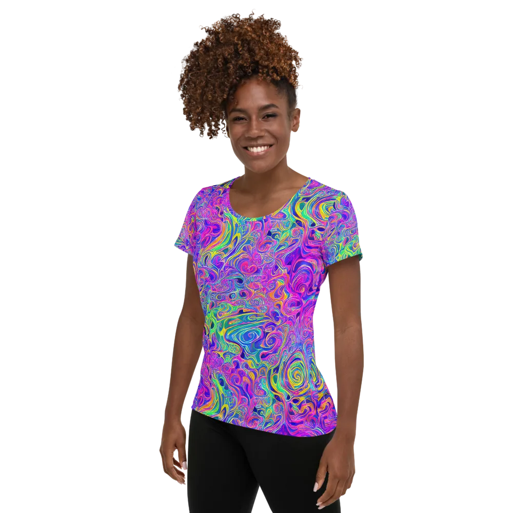 Kaleido Fever on Women's Athletic T-Shirt — Left