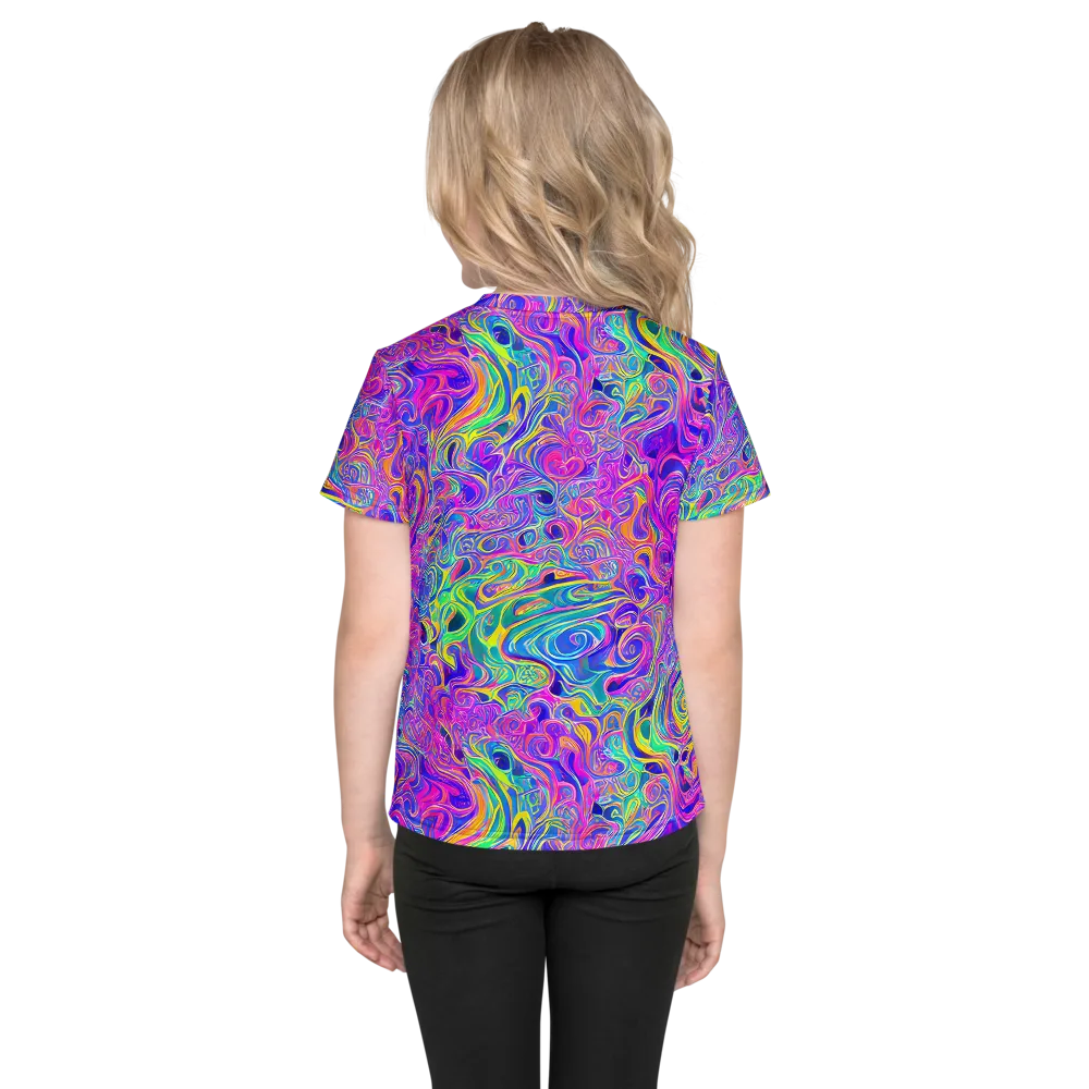 Kaleido Fever on Kids Crew Neck T-Shirt — Back