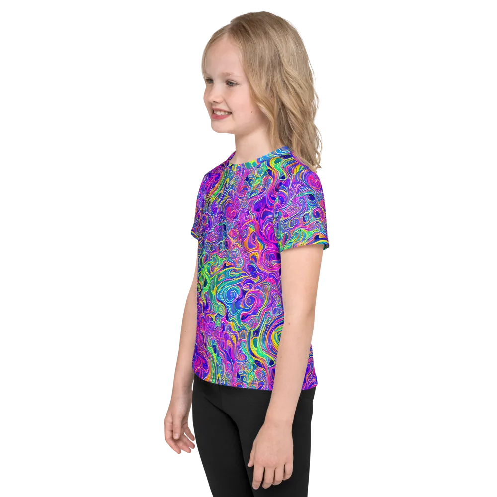 Kaleido Fever on Kids Crew Neck T-Shirt — Left