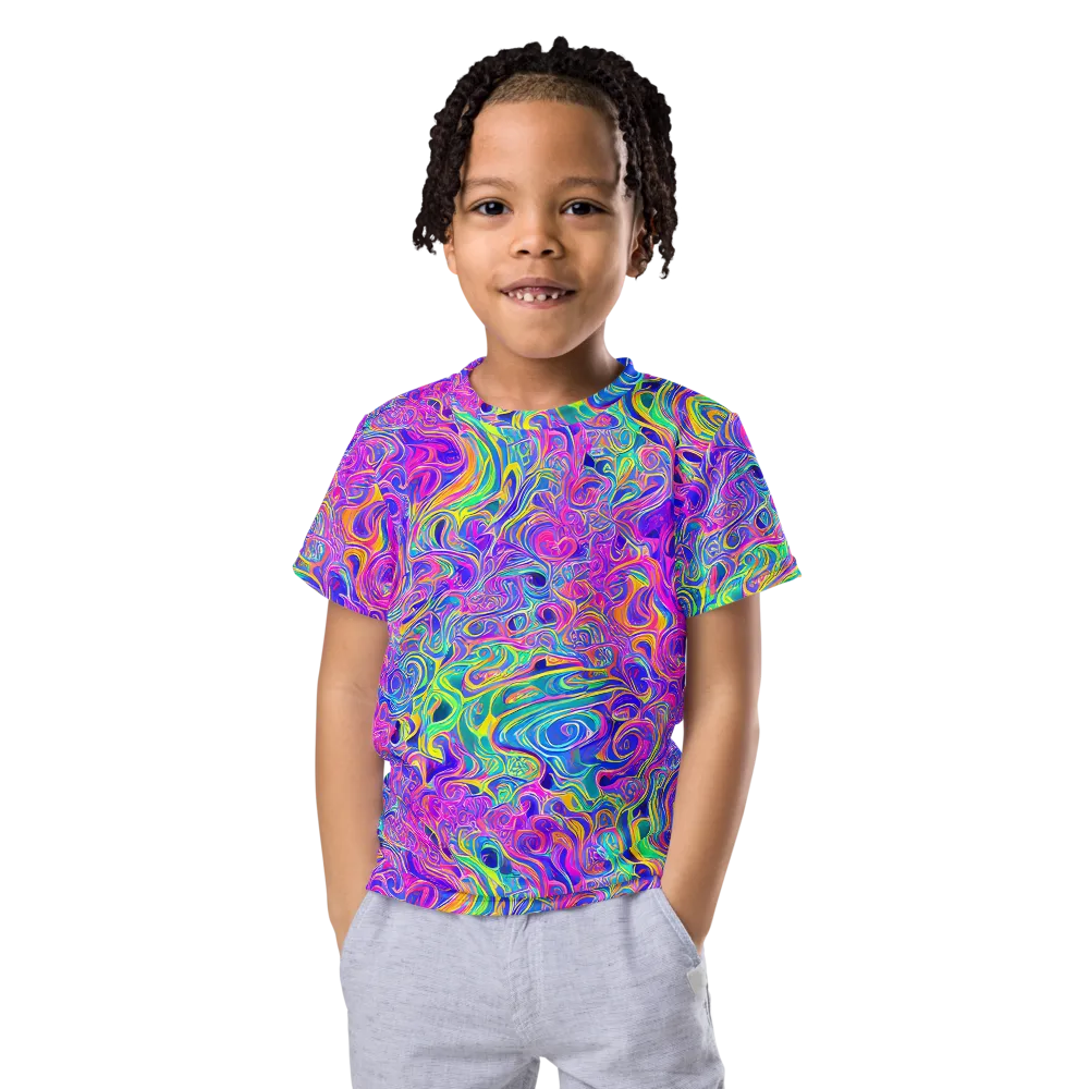 Kaleido Fever on Kids Crew Neck T-Shirt — Front