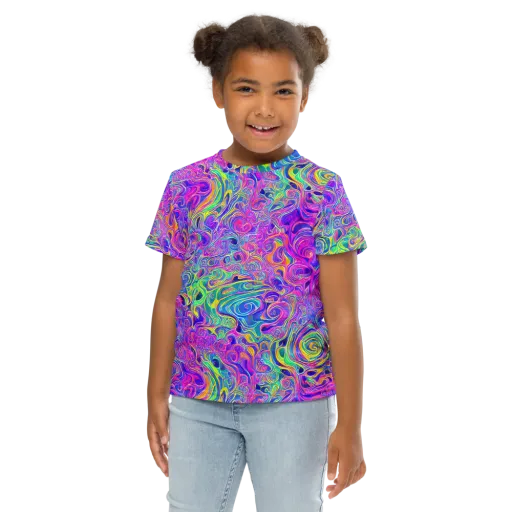 Kaleido Fever on a Kids Crew Neck T-Shirt
