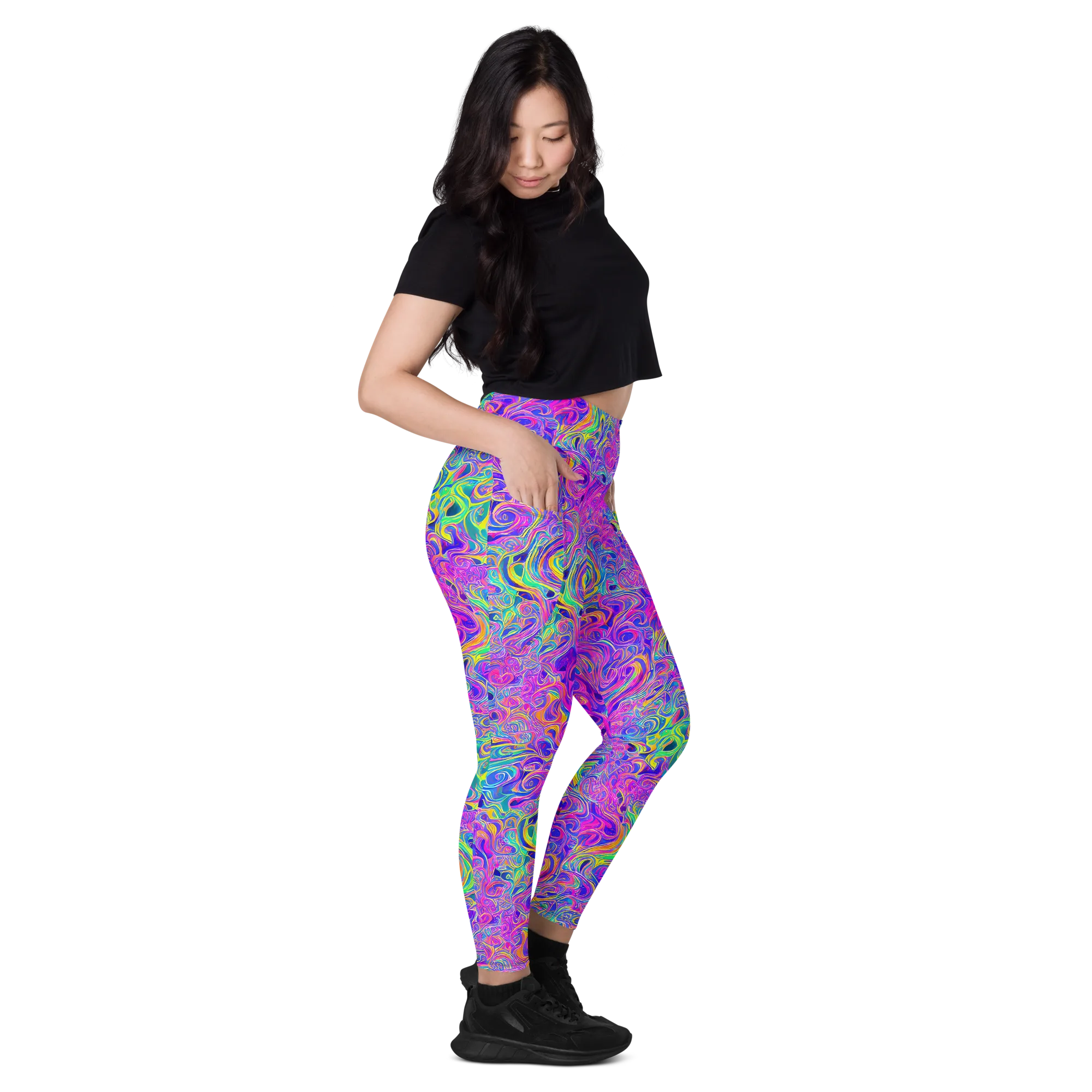 Kaleido Fever on Leggings with Pockets — Right