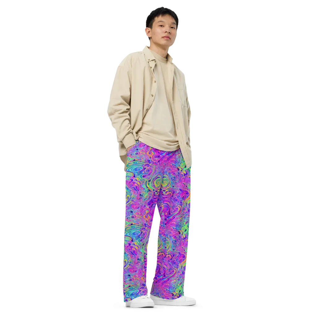 Kaleido Fever on Wide-Leg Pants — Right Front