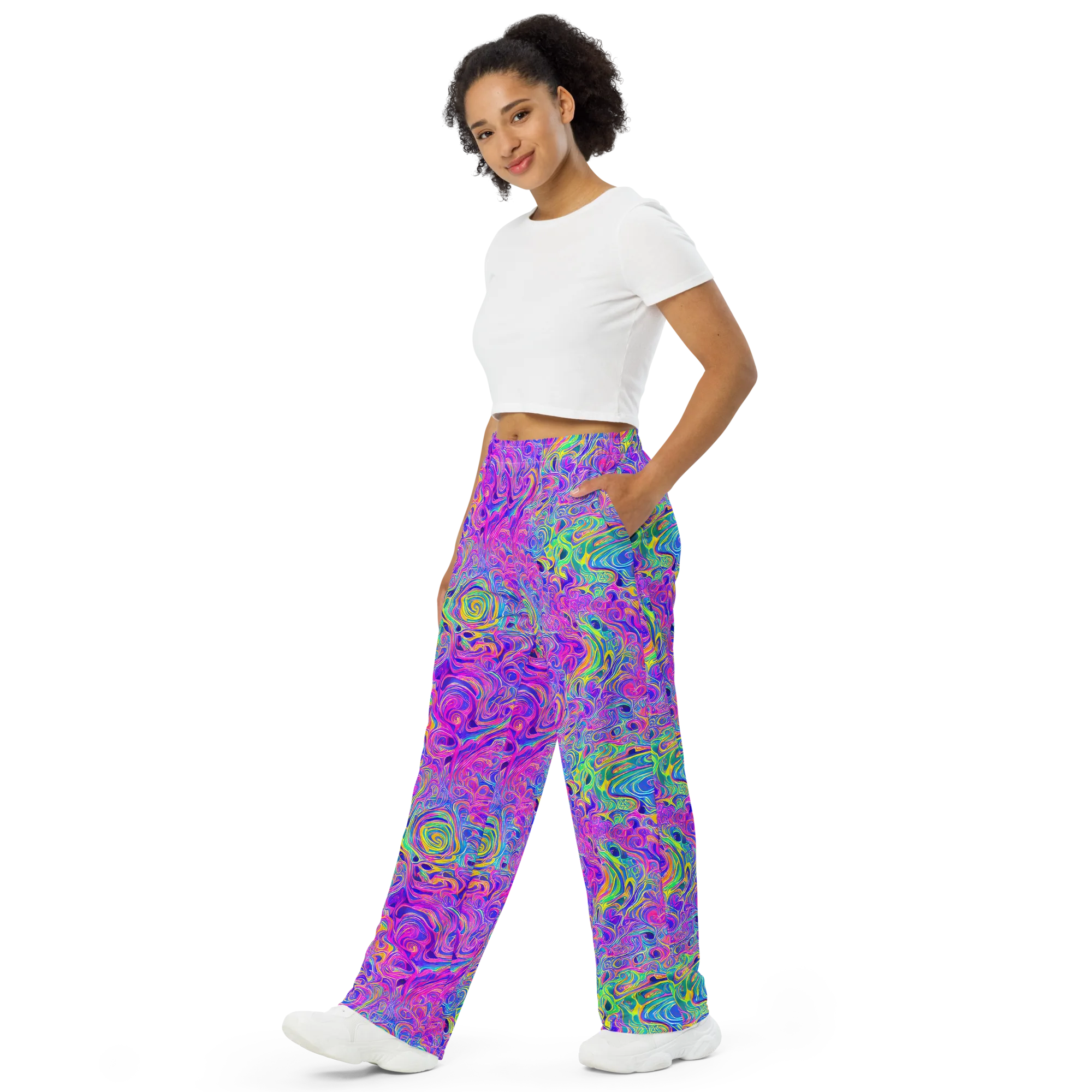 Kaleido Fever on Wide-Leg Pants — Left Front