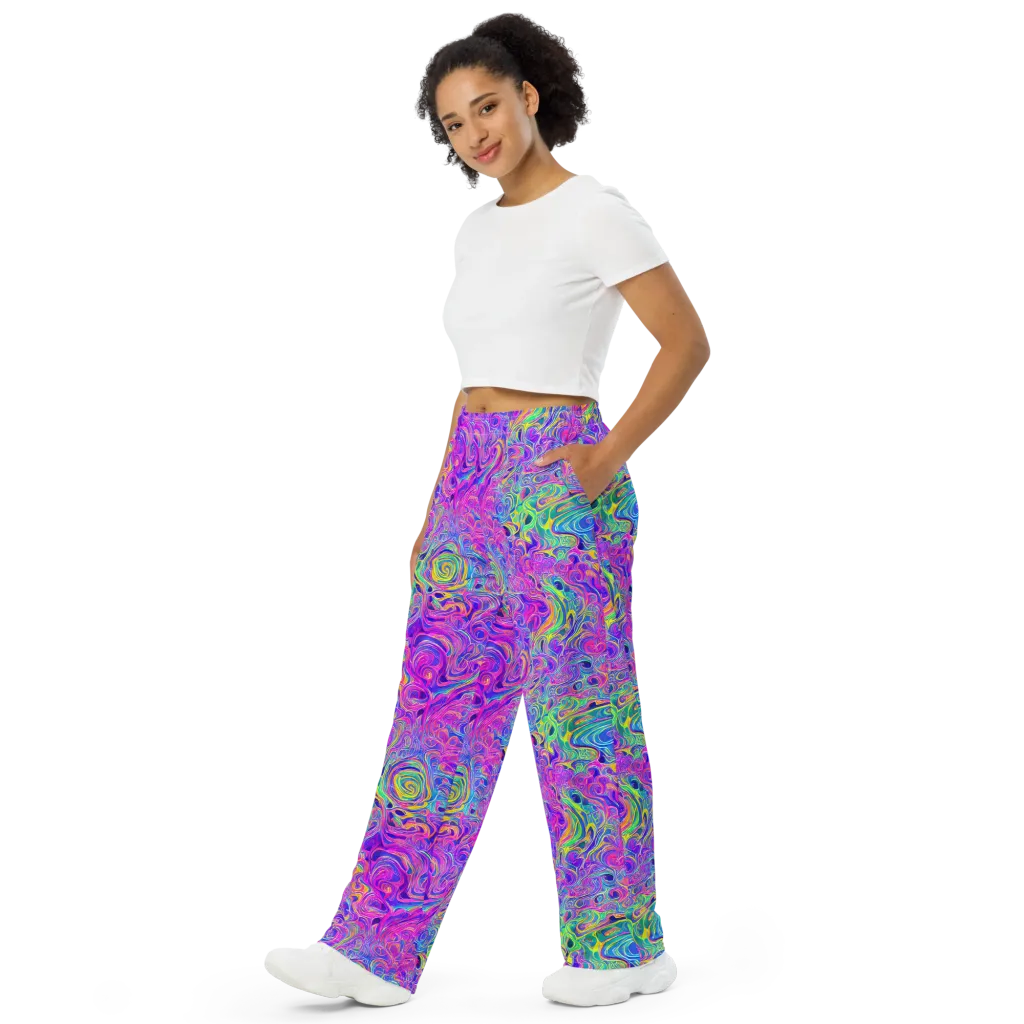 Kaleido Fever on Wide-Leg Pants — Left Front