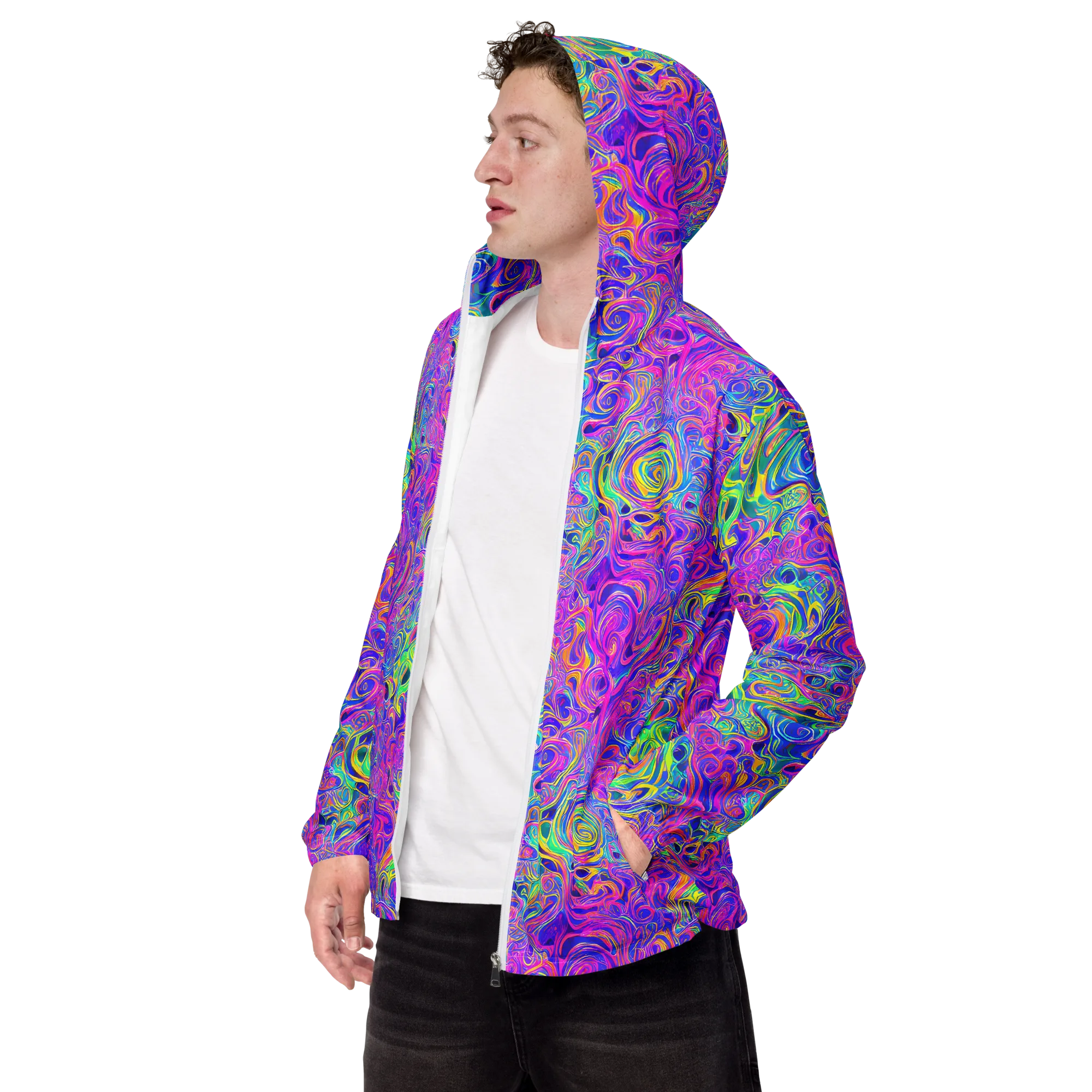 Kaleido Fever on Men's Windbreaker — Left Front