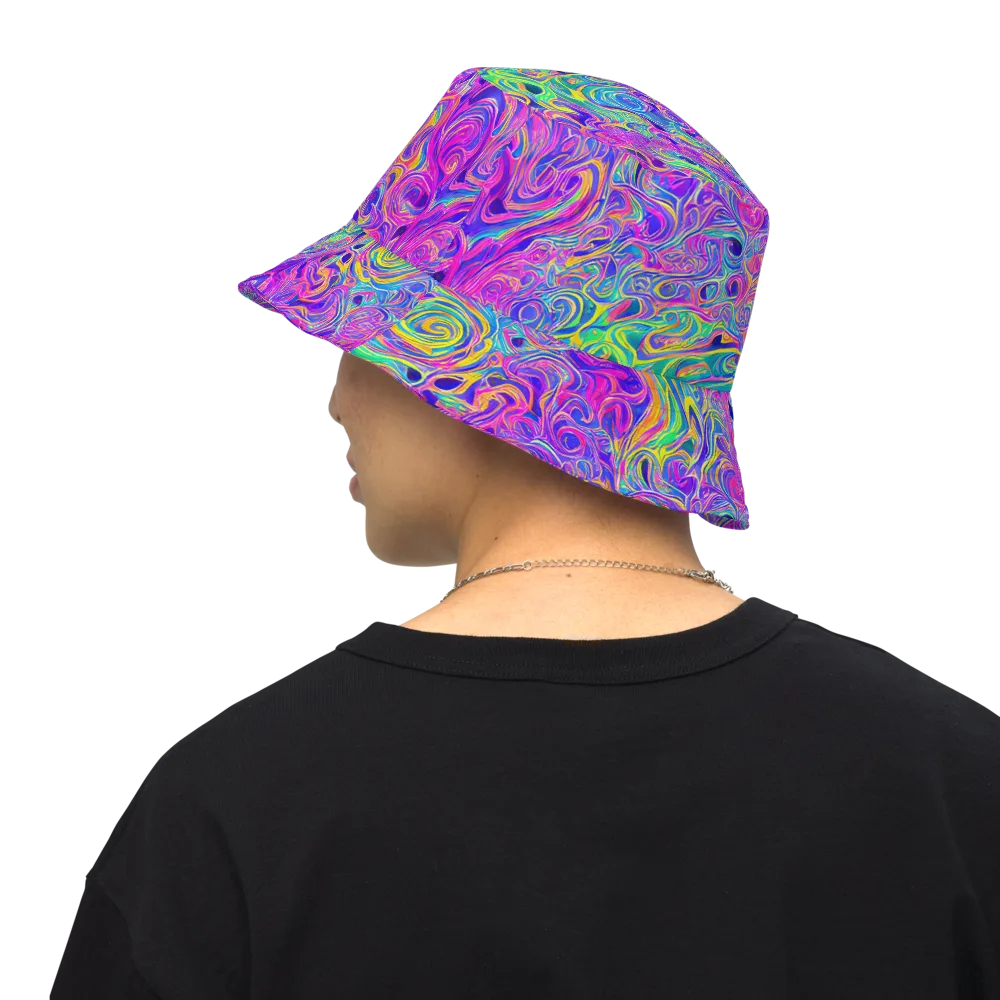 Kaleido Fever on Reversible Bucket Hat — Back Inside