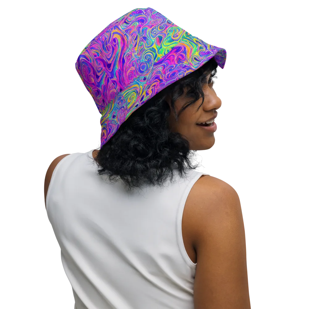 Kaleido Fever on Reversible Bucket Hat — Right Outside