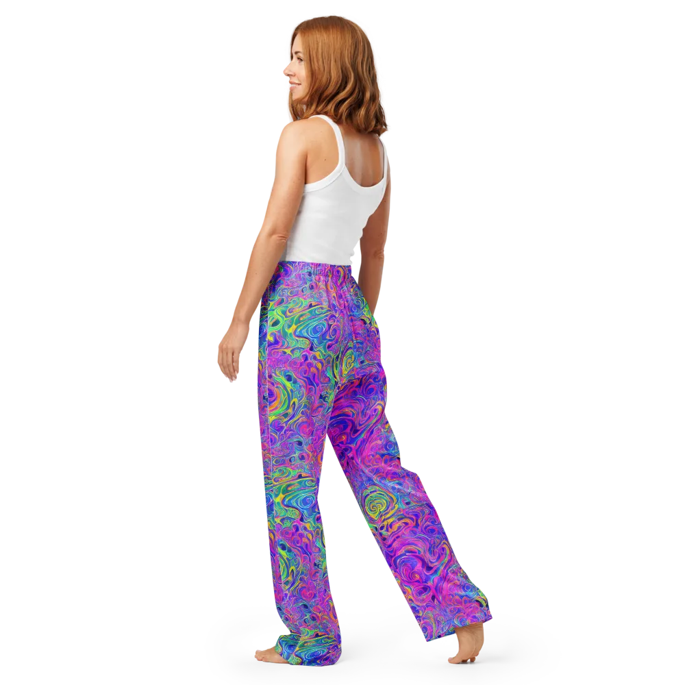 Kaleido Fever on Women's Pajama Pants — Back