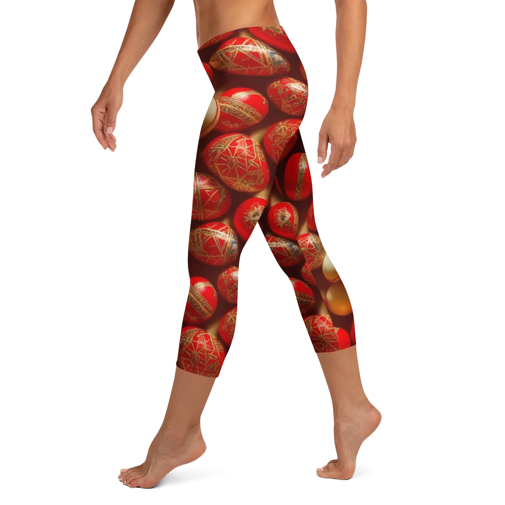 Gilded Bauble on Capri Leggings — Left