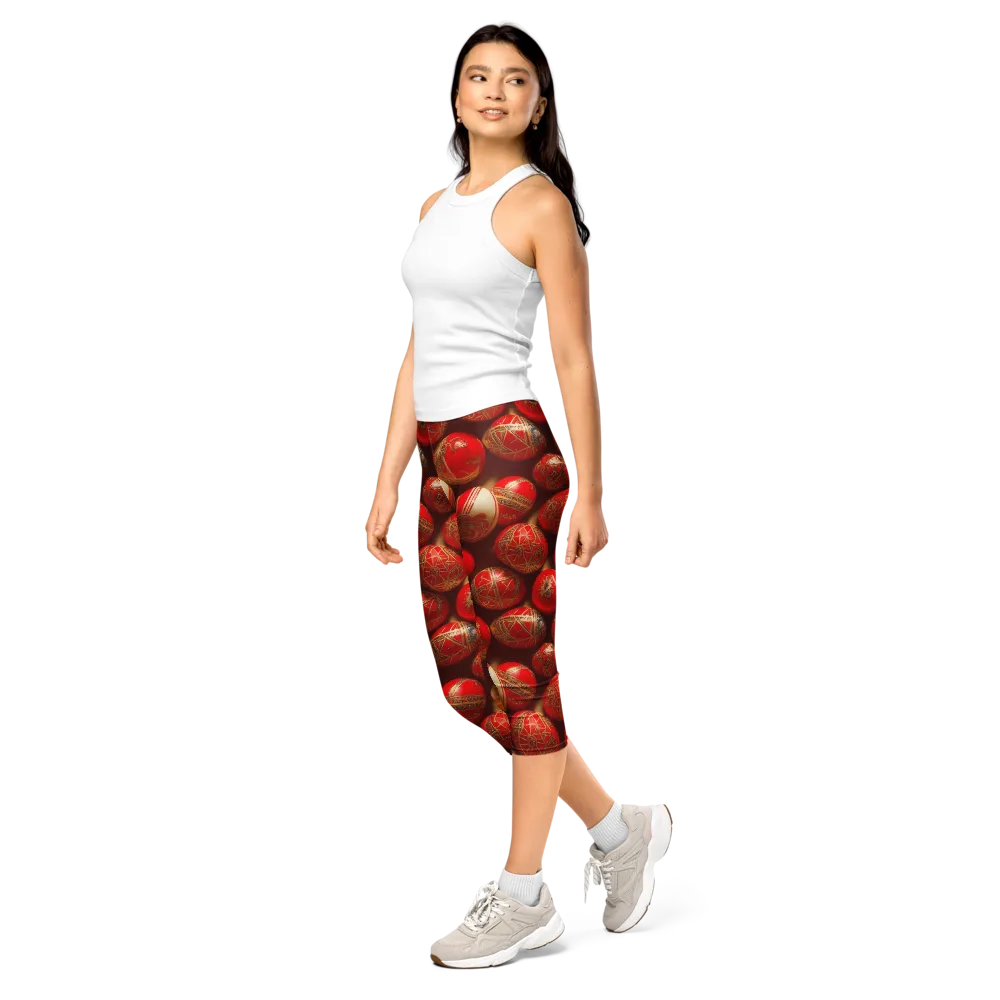 Gilded Bauble on Capri Leggings — Left Front