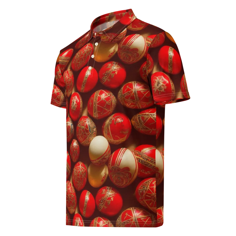Gilded Bauble on Men's Slim Fit Polo Shirt — Left Front