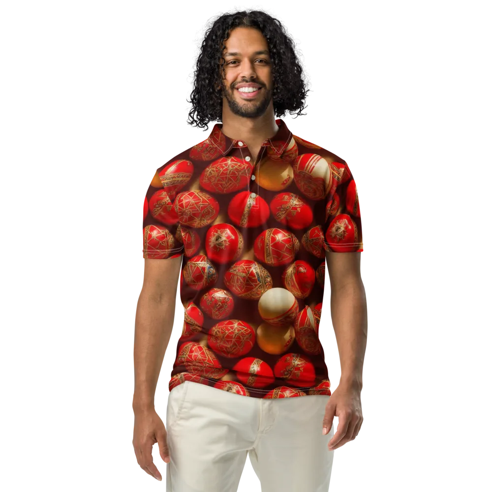 Gilded Bauble on Men's Slim Fit Polo Shirt — Front