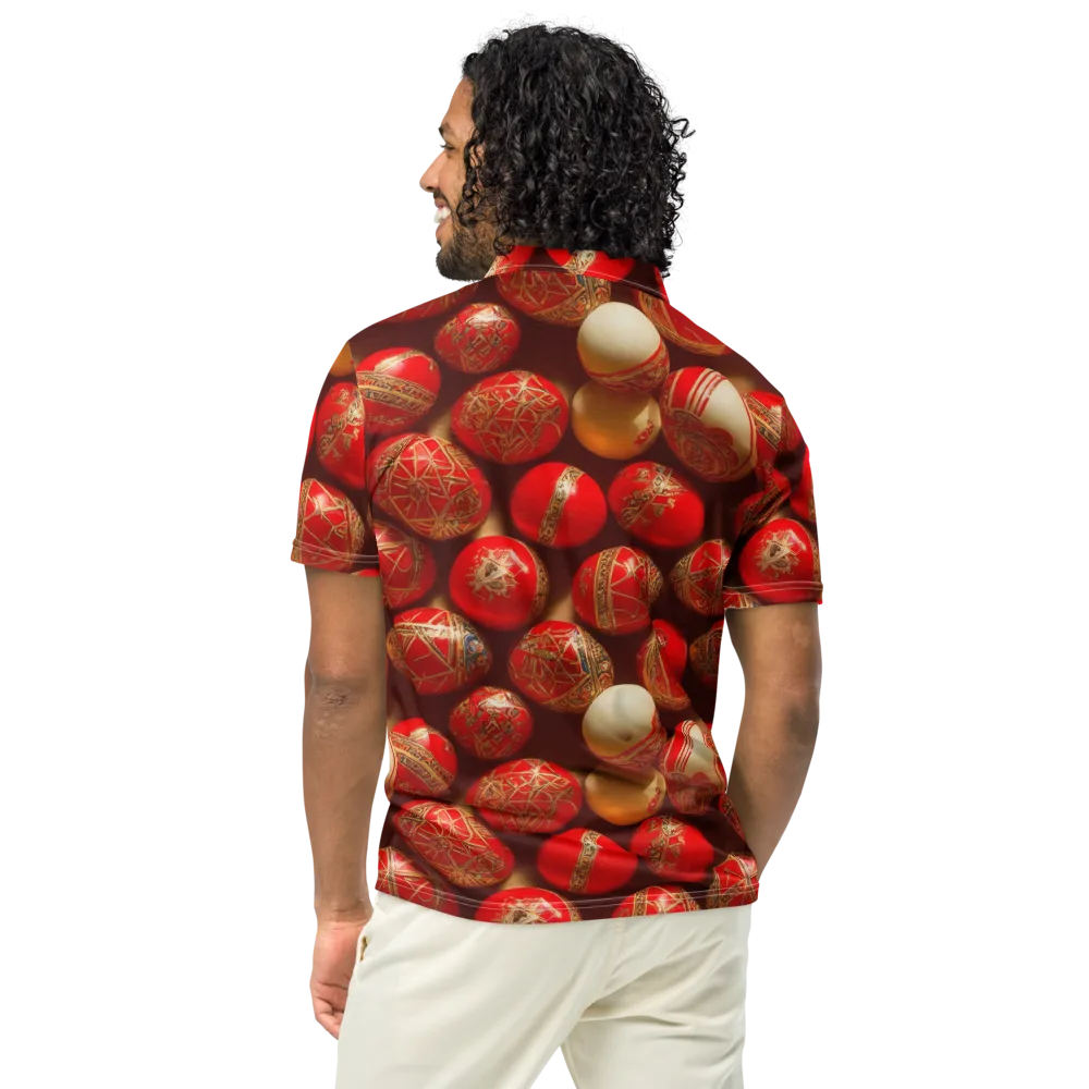Gilded Bauble on Men's Slim Fit Polo Shirt — Back