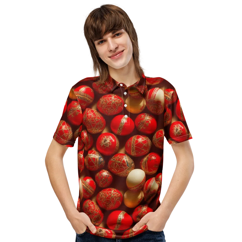 Gilded Bauble on Men's Slim Fit Polo Shirt — Front