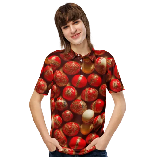 Gilded Bauble on a Men's Slim Fit Polo Shirt