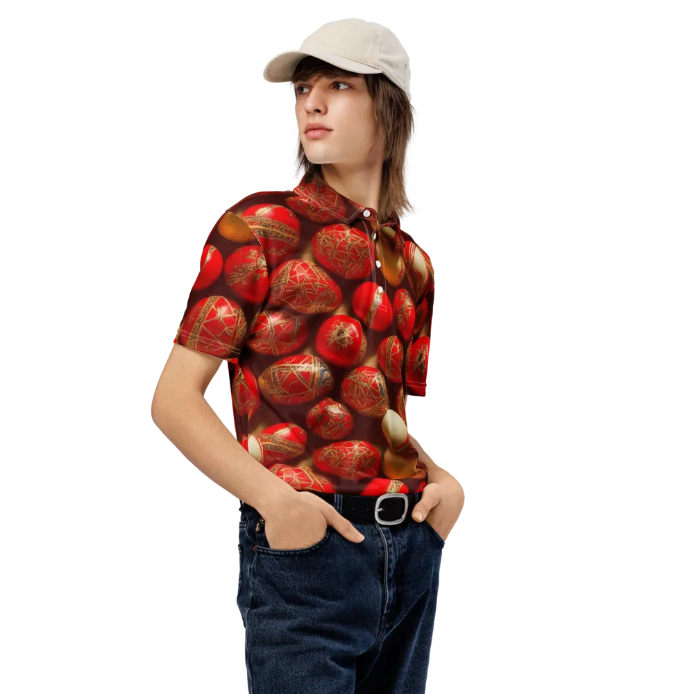 Gilded Bauble on Men's Slim Fit Polo Shirt — Right Front