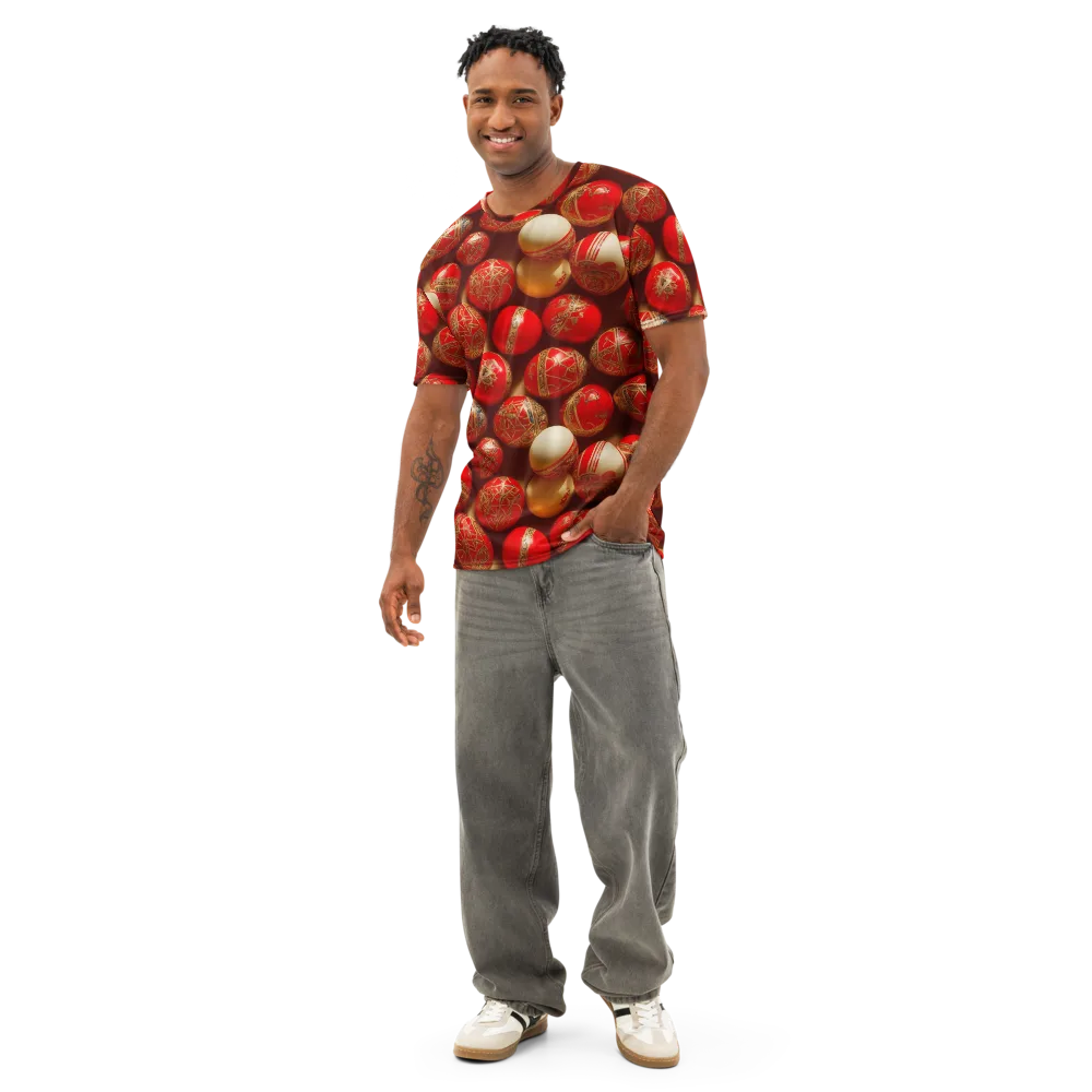 Gilded Bauble on Men's Cotton Crew Neck T-Shirt — Front