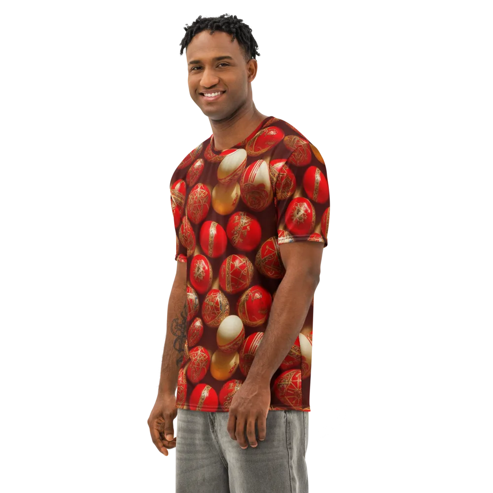 Gilded Bauble on Men's Cotton Crew Neck T-Shirt — Left Front
