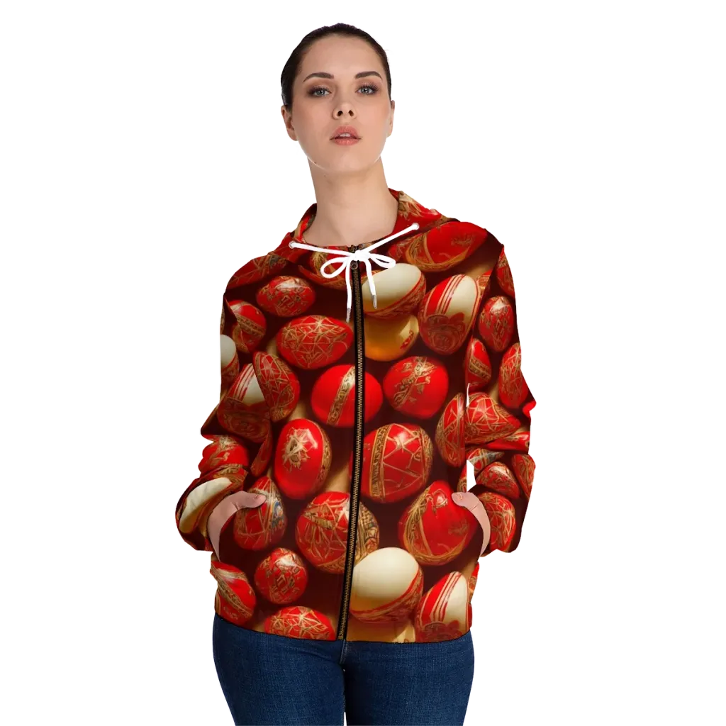 Gilded Bauble on Women's Full-Zip Hoodie — Front On Person