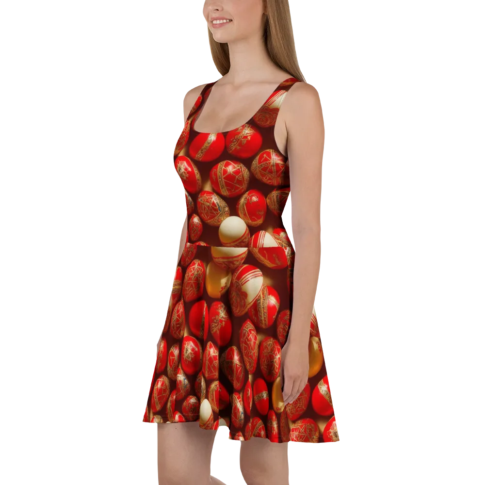 Gilded Bauble on Skater Dress — Left